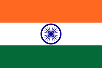 Indian national flag: saffron top band, white middle band with blue Ashoka Chakra, green bottom band